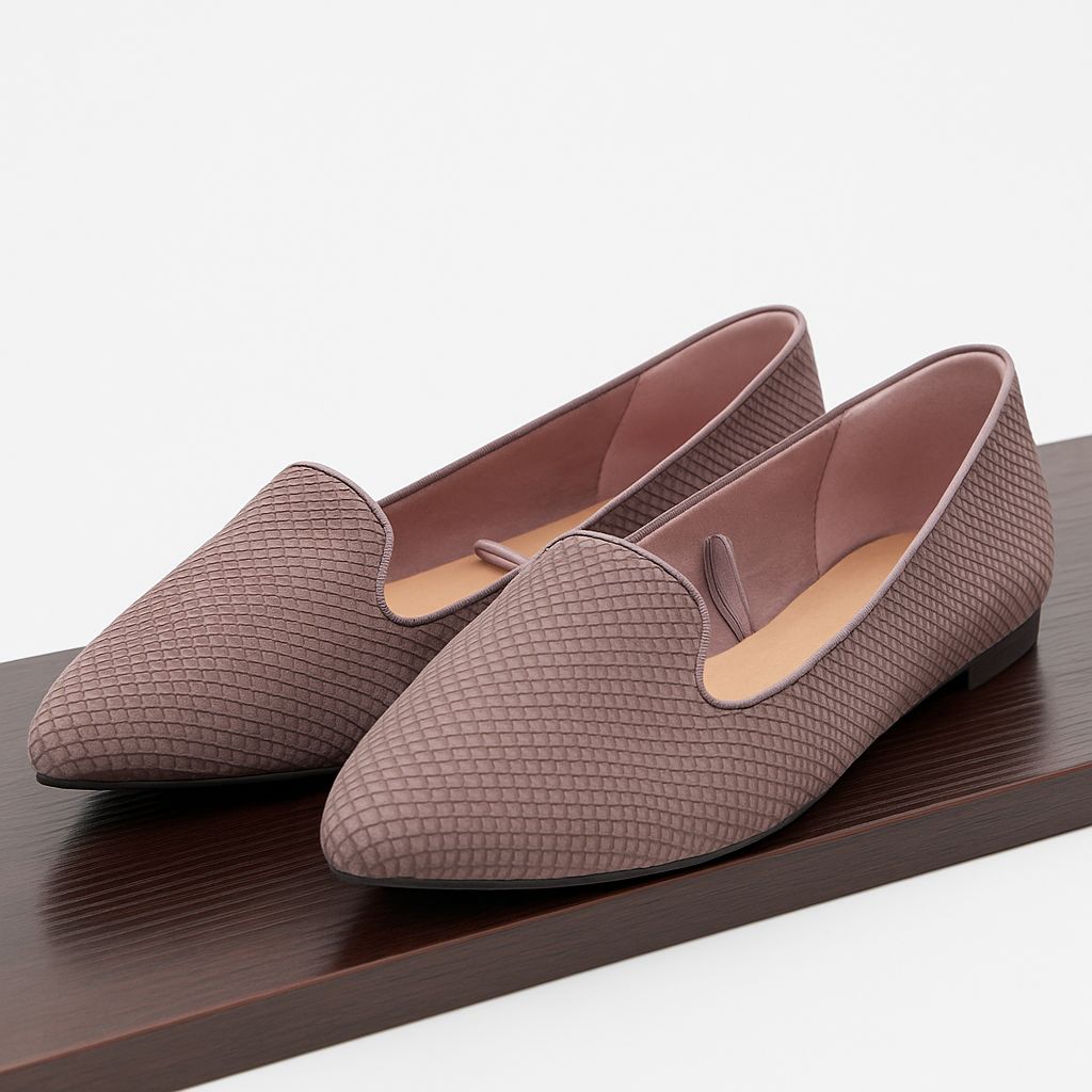 Flats Lila Texturizadas en Punta