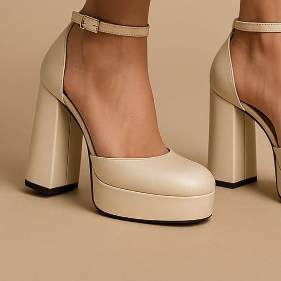 Tacones Nude de Plataforma con Pulsera
