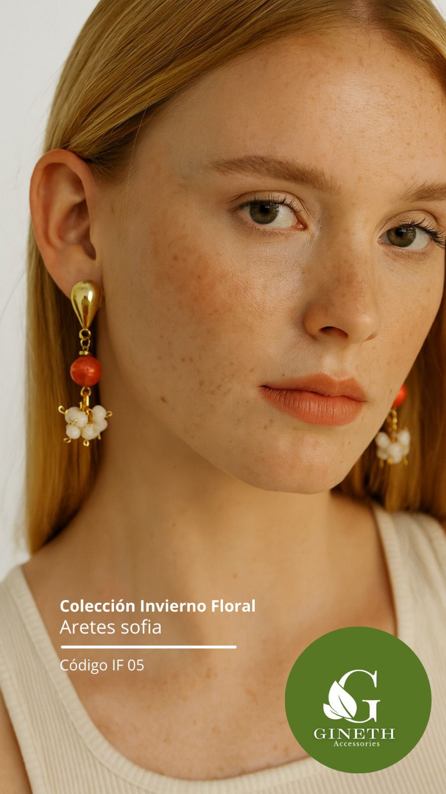 Aretes “Sofía” – Colección Invierno Floral