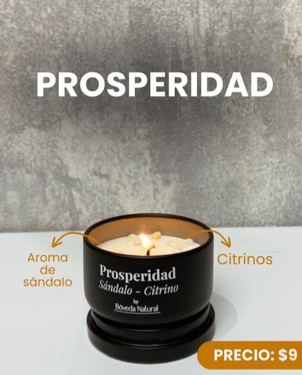 Vela Aromática “Prosperidad” – Sándalo & Citrino.