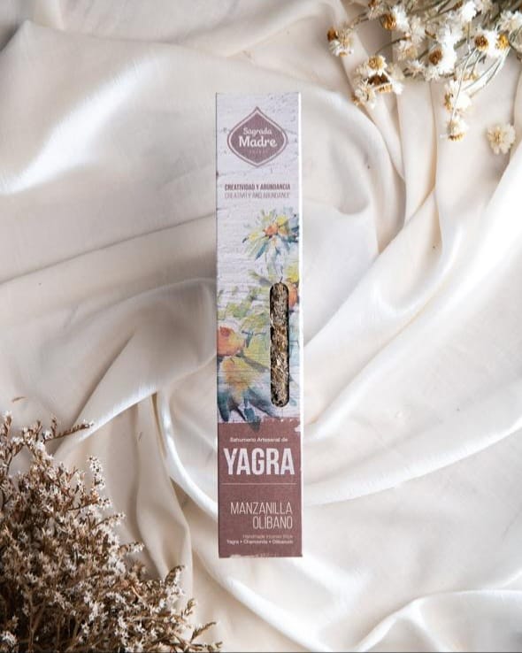 Sahumerio Artesanal de Yagra con Manzanilla y Olíbano – Creatividad y Abundancia