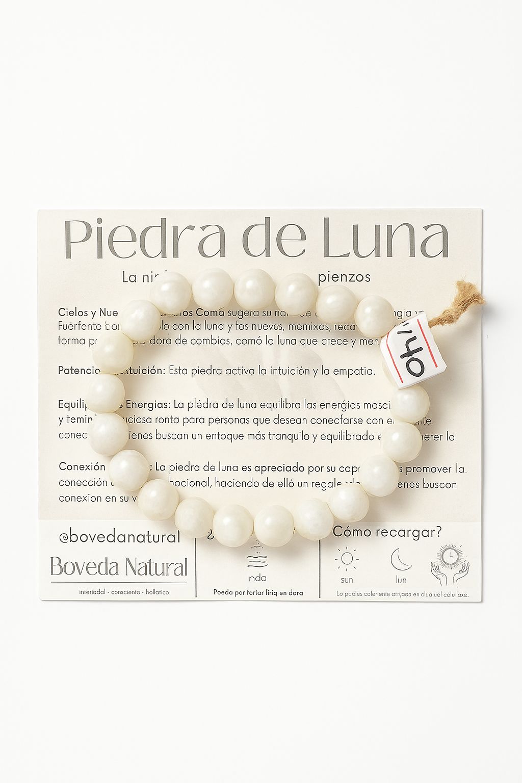 Pulsera de Piedra de Luna natural