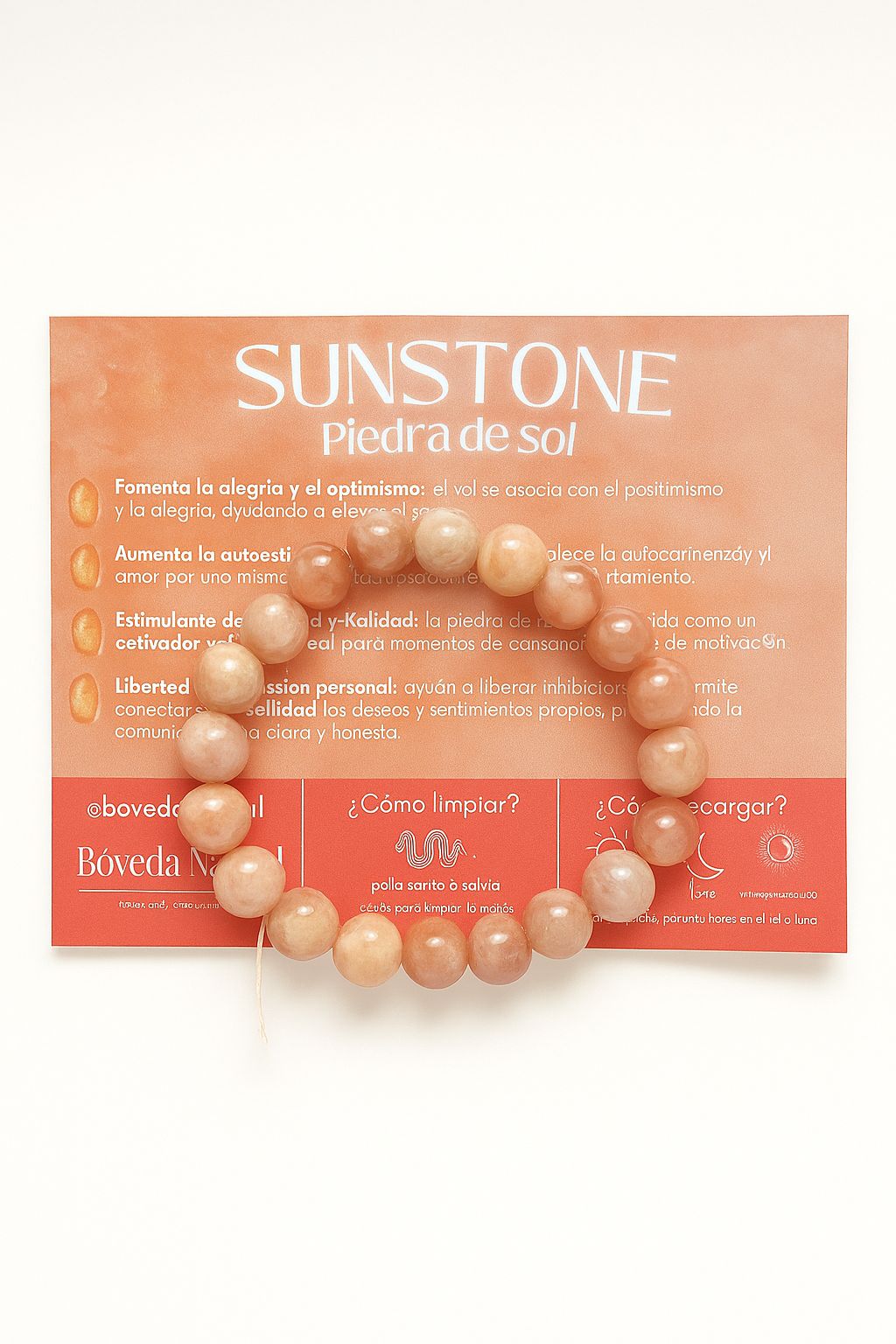 Pulsera de Sunstone (Piedra de Sol) ✨