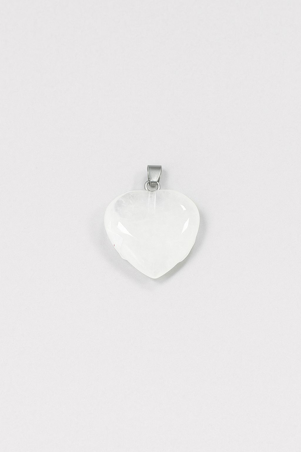 Colgante Corazón de Cuarzo Blanco