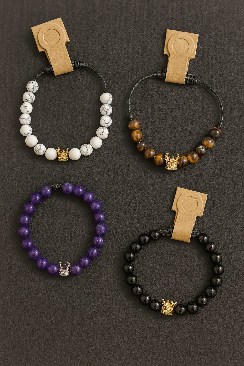 Pulseras Corona Real – Piedras Naturales