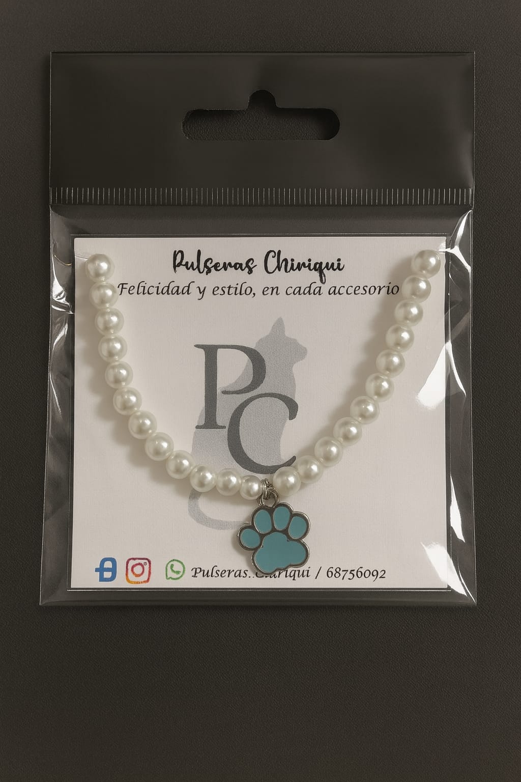 Pulsera Perla Huellita – Amor por las Mascotas