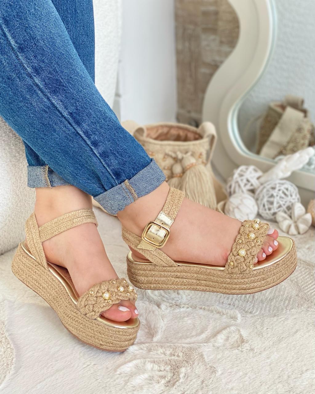 Sandalias Capri Yute – Perlas Decorativas YLO