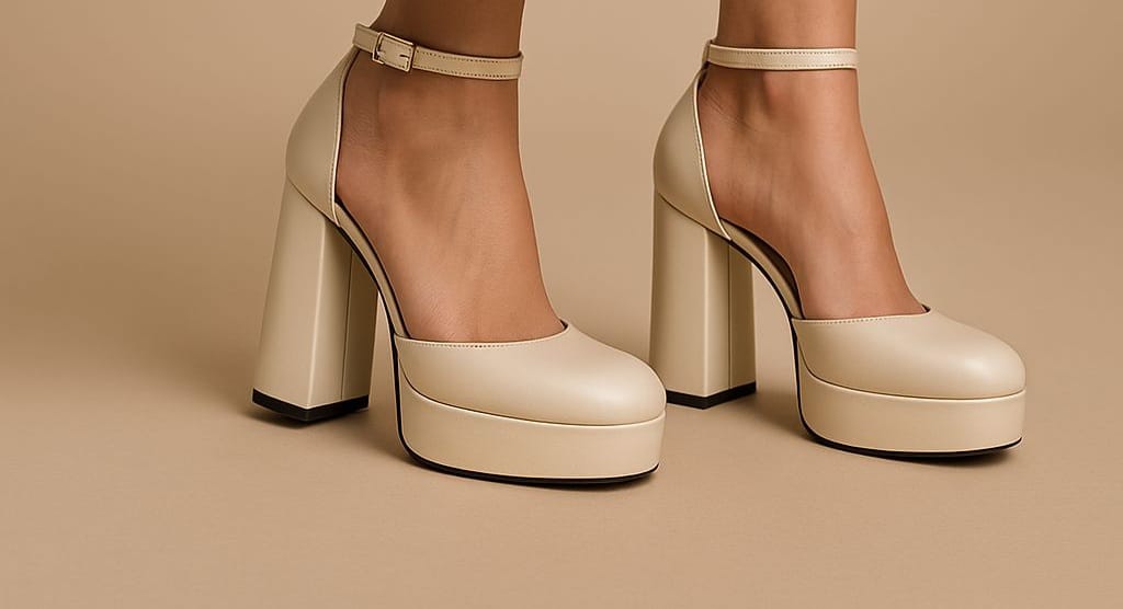 Tacones Nude de Plataforma con Pulsera