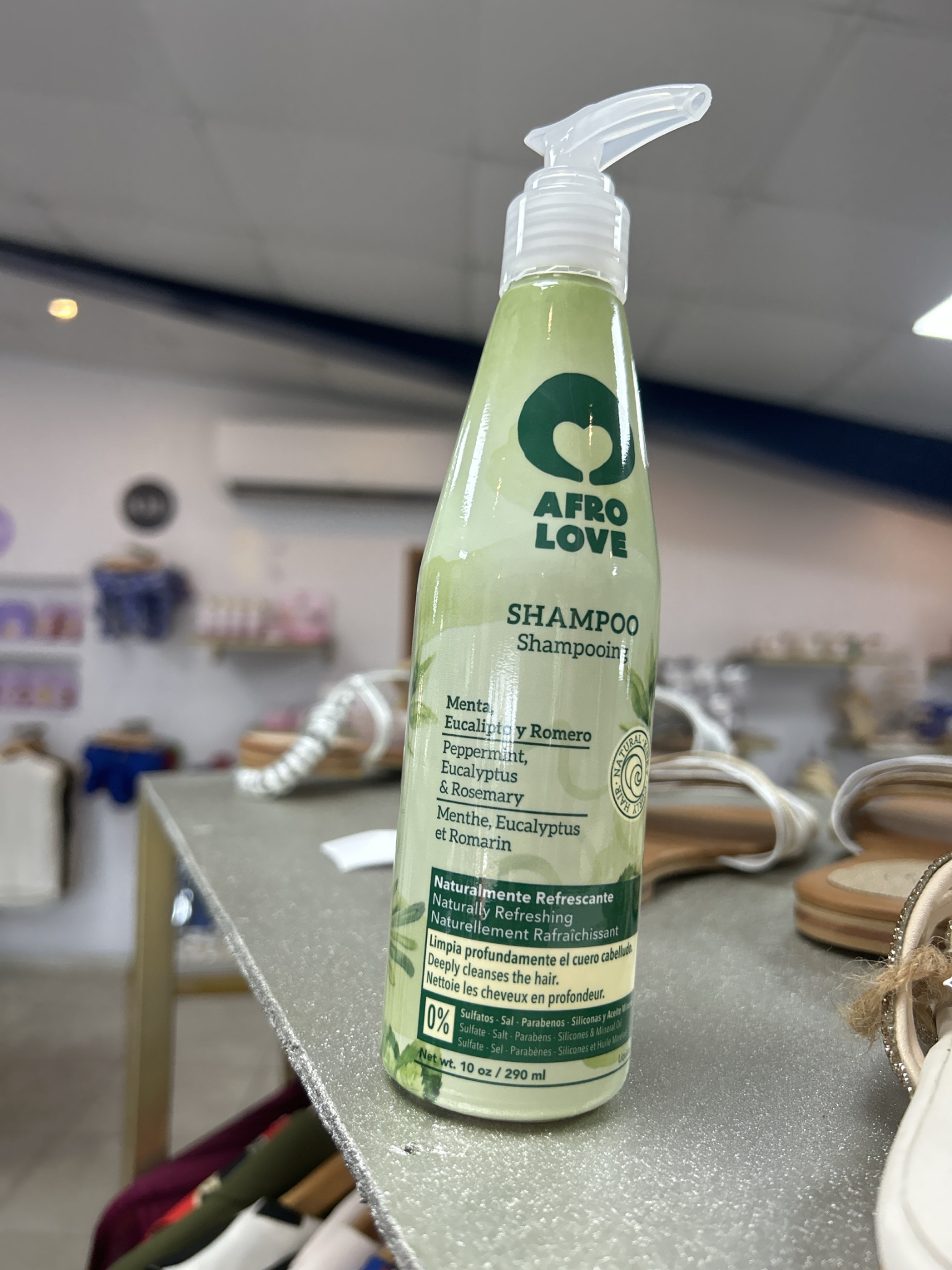 Shampoo Afro Love Menta, Eucalipto y Romero – 290 ml